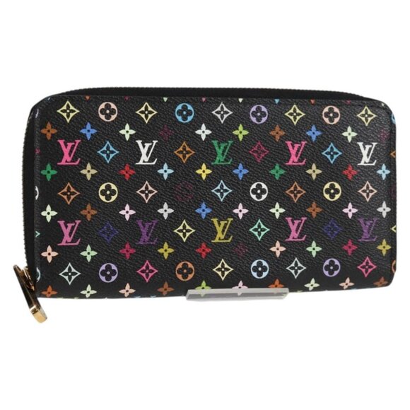 LOUIS VUITTON Monogram Multicolor Zippy Wallet Long Black M60243 LV Auth 132782V - Picture 1 of 16